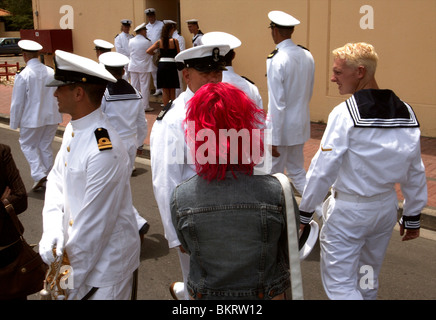 Curacao, Willemstad, Parera Marine basis, parade in the honour of queensday Stock Photo