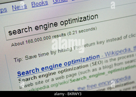 search engine optimization word phase screen SEO Stock Photo