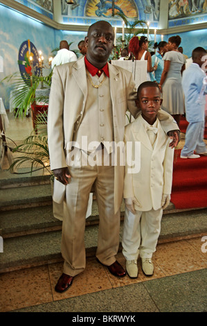 Curacao, Otrobanda, the first holy communion is celibrated during Ascension day. Stock Photo