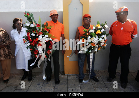 Curacao, Willemstad, Otrobanda, FOL supporters during memorial service Stock Photo