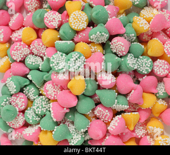 large pile of pastel mint cream drops extreme close up Stock Photo