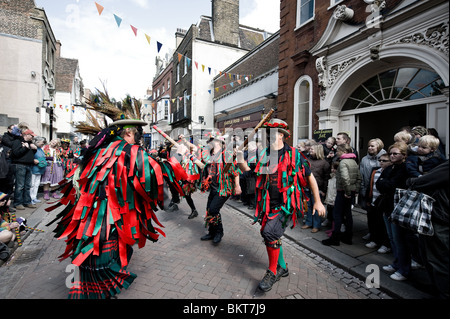 Foxs Border Morris at the Sweeps Festival Stock Photo