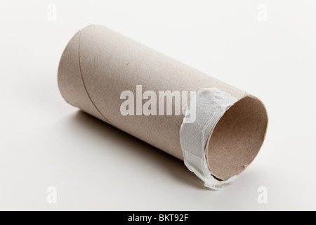Empty Toilet Paper Roll close up Stock Photo
