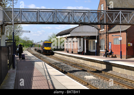 Arriva Cross Country train arriving at Hinckley station, Leicestershire, England, UK Stock Photo