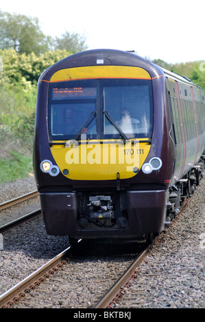 Arriva Cross Country train approaching Hinckley station, Leicestershire, England, UK Stock Photo