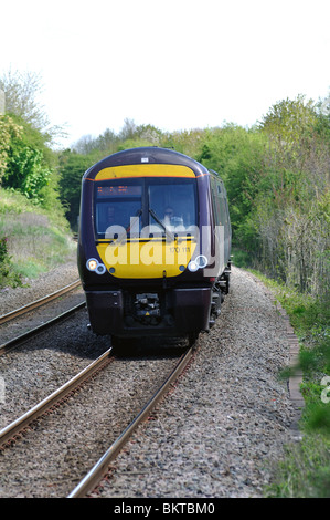 Arriva Cross Country train approaching Hinckley station, Leicestershire, England, UK Stock Photo