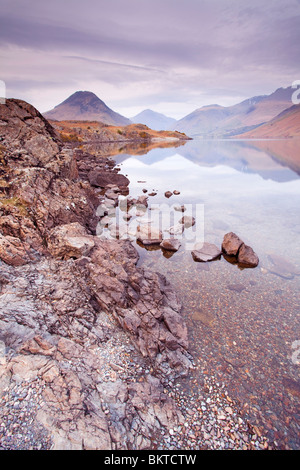 A view of Wastwater or Wast Water looking towards Wasdale Head in the Lake District National Park Stock Photo