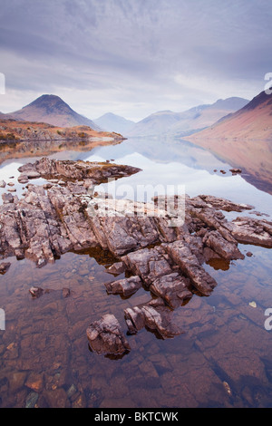 A view of Wastwater or Wast Water looking towards Wasdale Head in the Lake District National Park Stock Photo