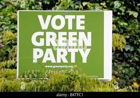 Vote Green Party banner amongst greenery Stock Photo