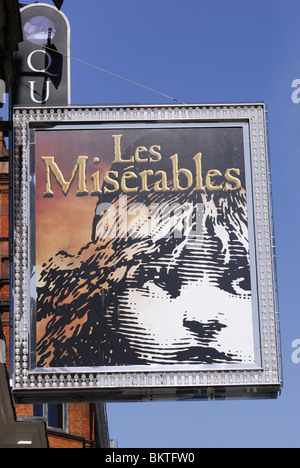 Les Miserables Sign,Queen's Theatre, Shaftesbury Avenue, London, England, UK