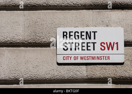 Regent Street sign, London, England, UK Stock Photo