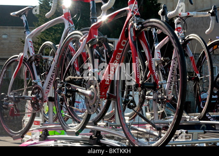 Tour Britain 2009 team bikes Stock Photo