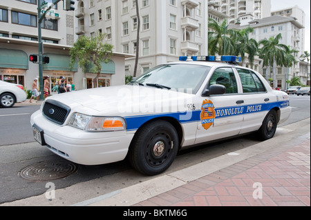 Honolulu Police car, Waikiki, Honolulu, Oahu, Hawaii, USA Stock Photo ...