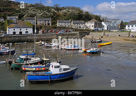 fishing boats in the harbour at porthleven, cornwall, uk Stock Photo