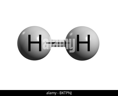 Wasserstoffmolekül H2 / hydrogen molecule H2 Stock Photo