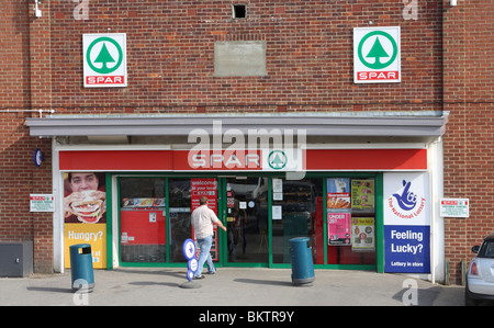 A Spar convenience store in a U.K. town. Stock Photo