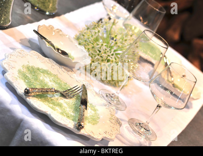 modern table setting Stock Photo