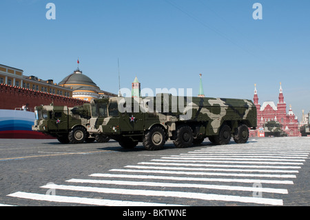 Iskander (NATO name SS 26 Stone) a short range mobile missile system march along the Red Square Moscow Victory Parade of 2010