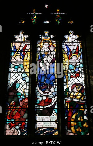 Stained Glass Window In The Church of Our Lady and Saint Nicholas,  Liverpool, UK