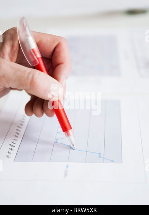 Closeup pen and diagram Stock Photo