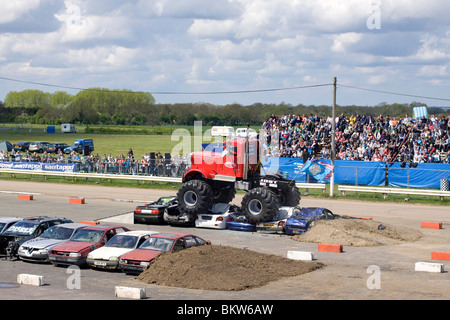 Monster Truck show at the Santa Pod Raceway England Stock Photo