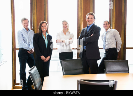 Five colleagues posing Stock Photo
