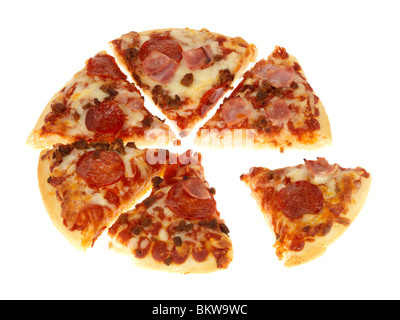 Deep Pan Meat Feast Pizza Stock Photo