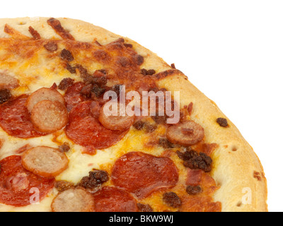 Deep Pan Meat Feast Pizza Stock Photo