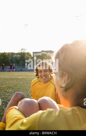 Footballguys on a break Stock Photo