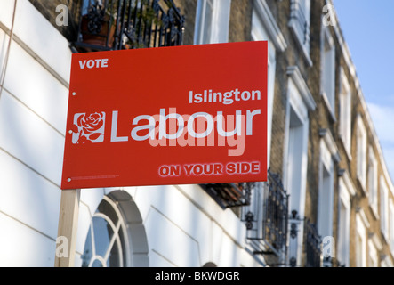 Labour Party poster outside house in Islington, London Stock Photo