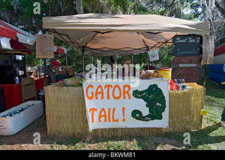 Kanapaha Spring Garden Festival Gainesville Florida gator tail nuggets for sale at food booth Stock Photo