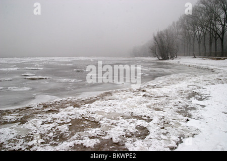 winter, ice, frozen, danube, river Stock Photo