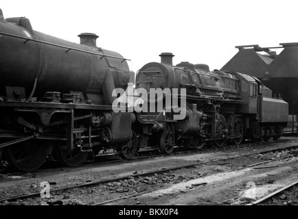 two unknown engines at there depot during the last days of steam on british rail Stock Photo