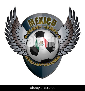 Mexican soccer ball with crest Stock Photo