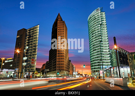 Skyscrapers on Potsdamer Platz Square, Berlin, Germany, Europe Stock Photo