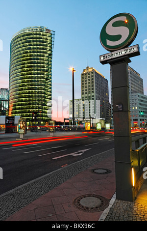 Bahntower at Potsdamer Platz Square, Berlin, Germany, Europe Stock Photo