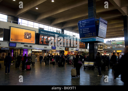 Euston Station concourse - departures Stock Photo