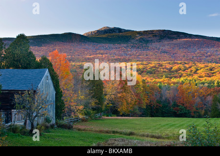 Mount Monadnock in fall as seen from a farm in Jaffrey, New Hampshire. Stock Photo