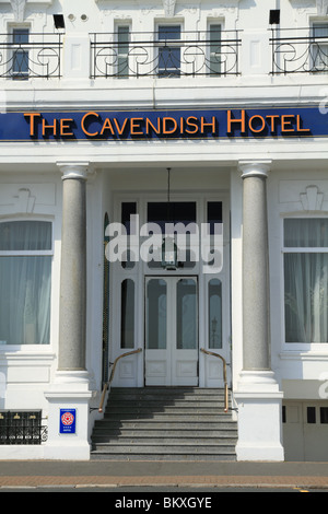 The facade of The Cavendish Hotel on Eastbourne's seafront, East Sussex. Stock Photo