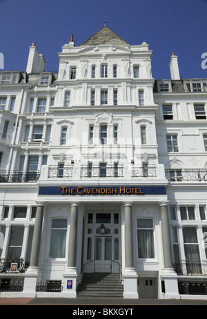 The facade of The Cavendish Hotel on Eastbourne's seafront, East Sussex. Stock Photo