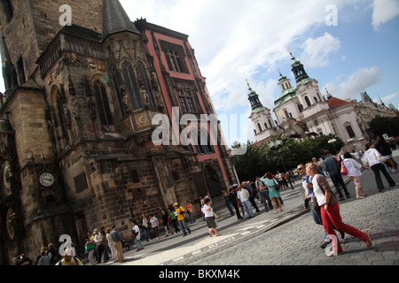 View of the Old Town Square, Prague, Czech Republic. Stock Photo