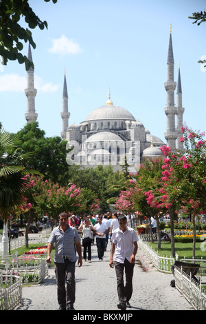 The Sultan Ahmed Mosque or The Blue Mosque in Istanbul, Turkey. Stock Photo