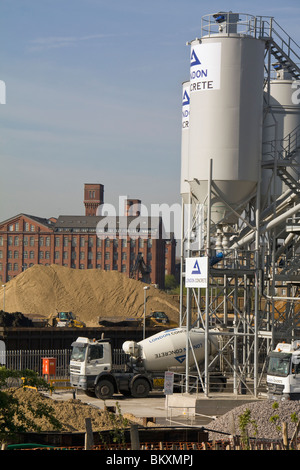 Concrete manufacturing and supply at London's Olympic Park building site in Stratford. Stock Photo