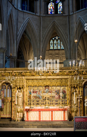 Altar mayor High Altar Mayor; La Westminster Abbey Iglesia: England GB Great Britain UK : en el Reino Unido. Stock Photo