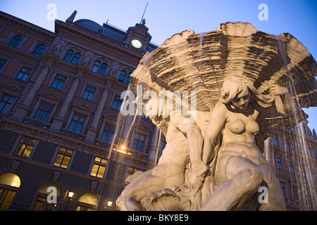 Fountain on Piazza Vittorio Veneto, Trieste, Friuli-Venezia Giulia, Upper Italy, Italy Stock Photo