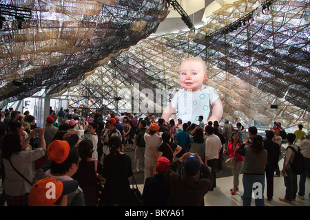 Miguelín, the Giant Robotic Baby in the Spain Pavillion at Expo 2010, Shanghai, China World's Fair Stock Photo