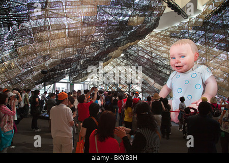 Miguelín, the Giant Robotic Baby in the Spain Pavillion at Expo 2010, Shanghai, China World's Fair Stock Photo