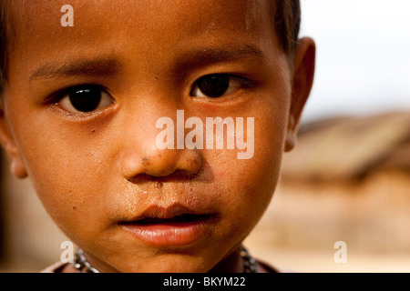 hill tribe boy near Luang Prabang, Laos Stock Photo