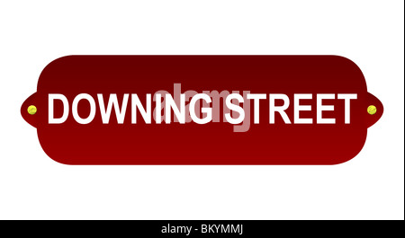 Downing street sign isolated on white background. Stock Photo