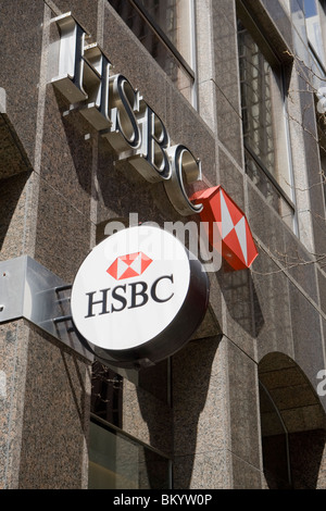 HSBC logos are seen in Toronto financial district Stock Photo